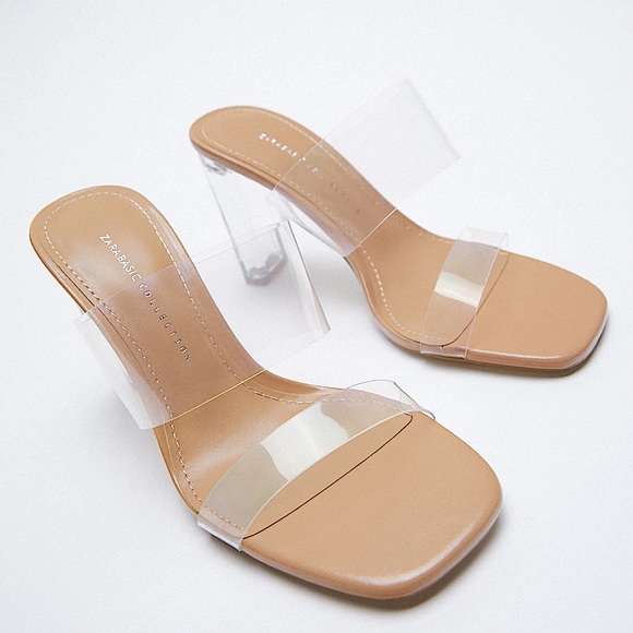 Zara PVC Sandals Lucite Heels!